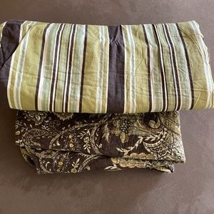 2 reg. cotton olive green shams